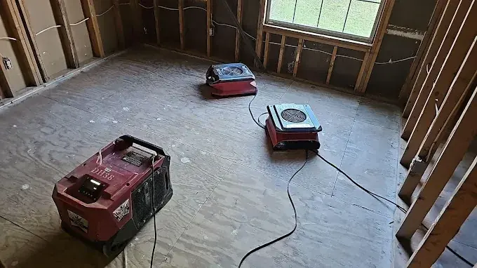 Slab leak located and dried in a kitchen in a Chino Hills, CA home