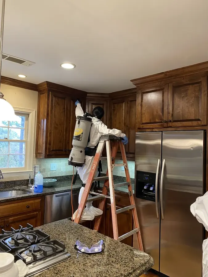 Ridgeline Restoration technician working a water damage job in a Chino Hills, CA home