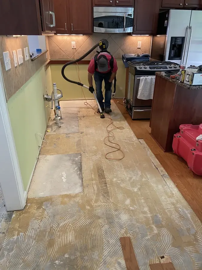 Water damage from an appliance supply line leak in a Chino Hills, CA home